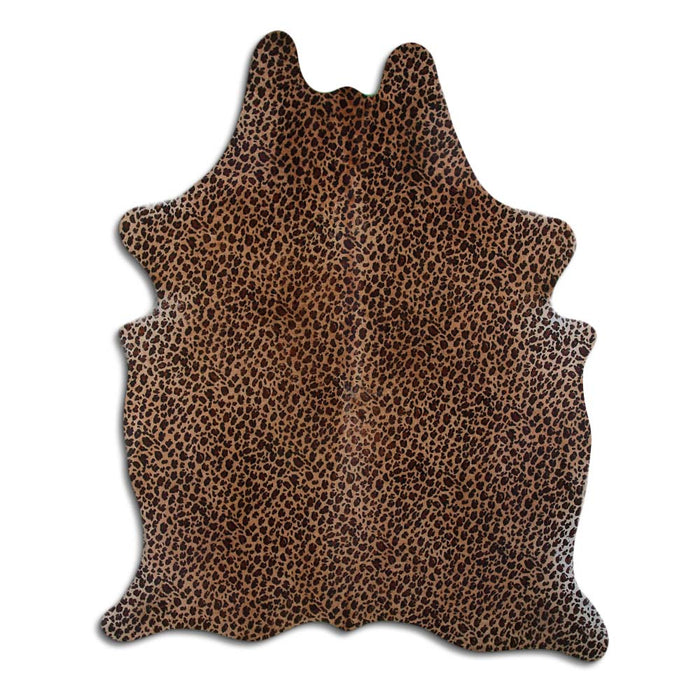 Hair-On Cowhide Rug Leopard On Beige