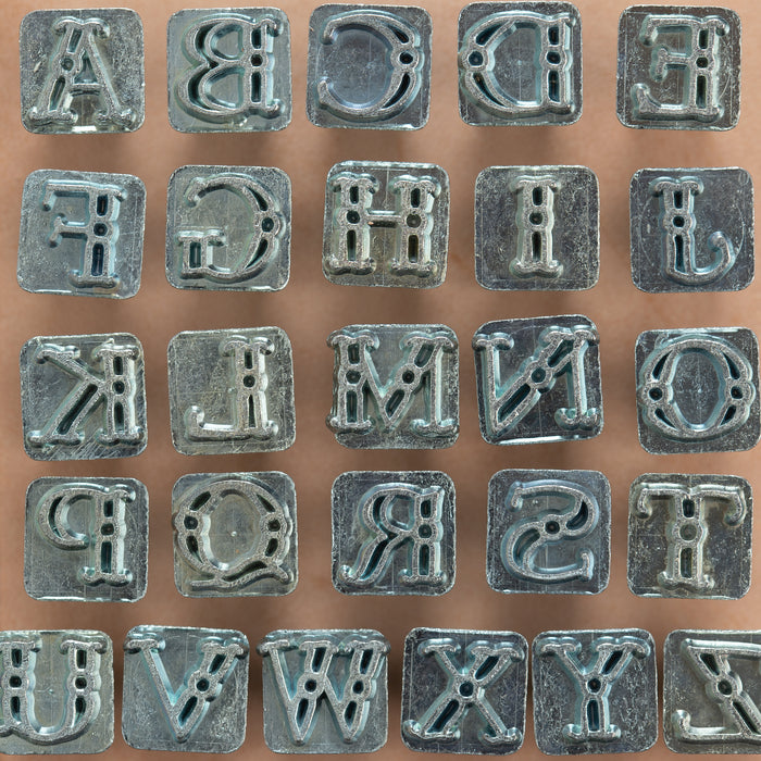 Juego de sellos alfabéticos Fancy 3/8" (10 mm)