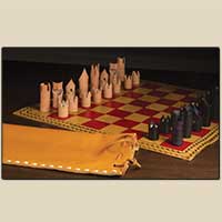 Portable Leather Chess Set Pattern