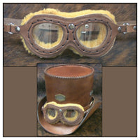 Steampunk Leather Aviator Goggles