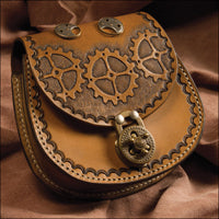 Steampunk Style Round Leather Belt Bag
