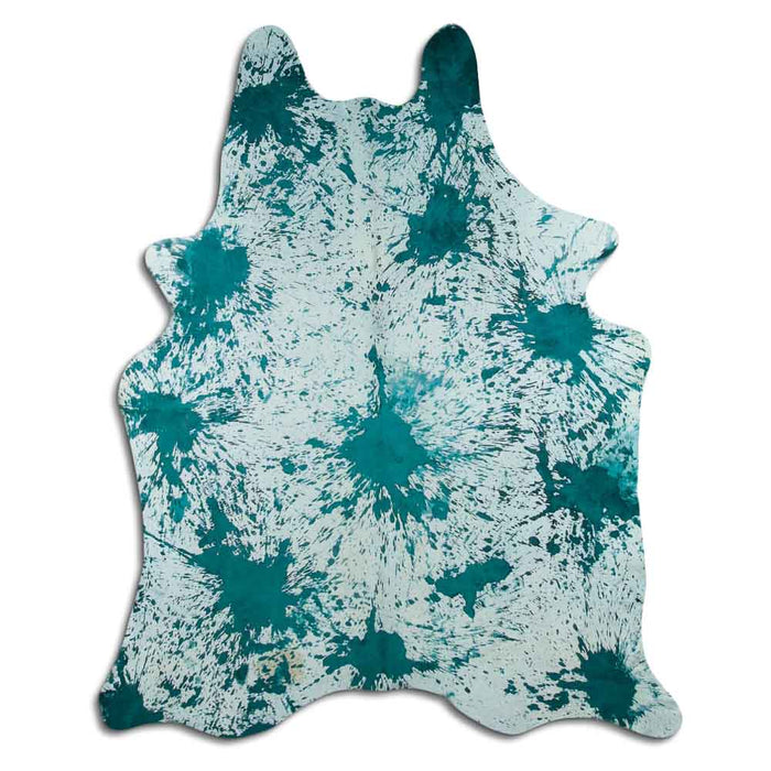 Hair-On Cowhide Rug Distressed Emerald Green