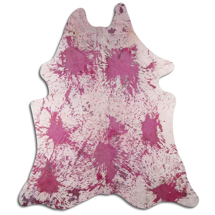 Hair-On Cowhide Rug Distressed Pink