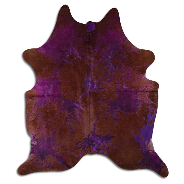 Hair-On Cowhide Rug Distressed Purple