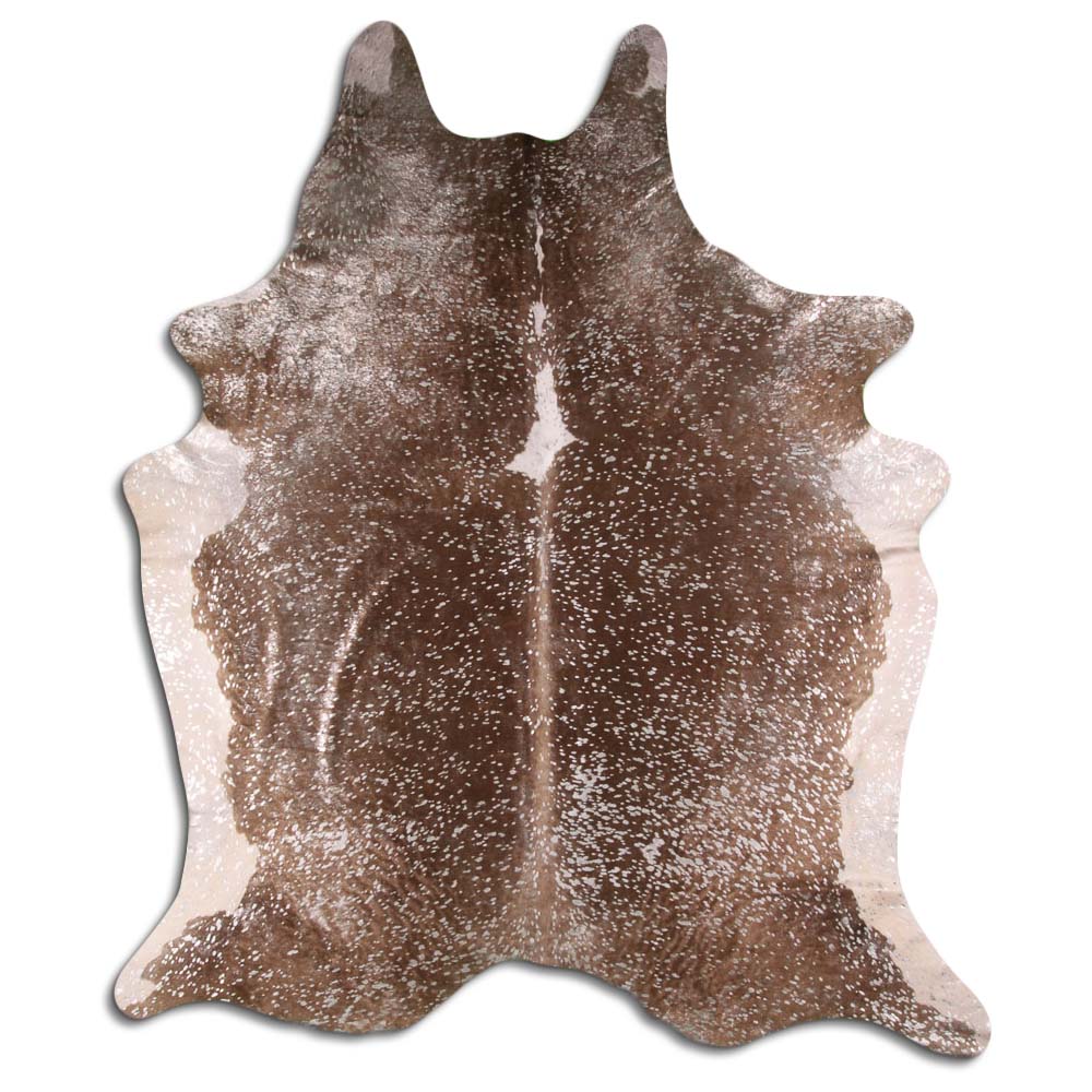 HairOn Cowhide Rug Silver Metallic On Brown And White — Tandy Leather, Inc.
