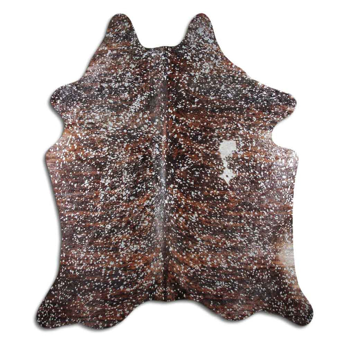 Hair-On Cowhide Rug Silver Metallic On Brindle