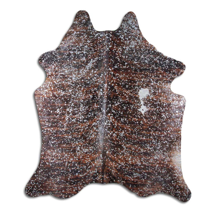 Hair-On Cowhide Rug Silver Metallic On Brindle