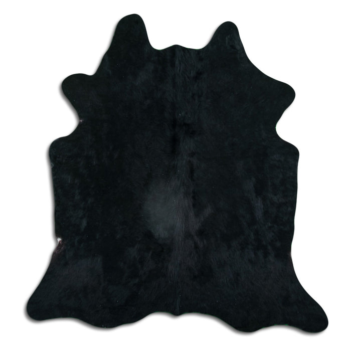 Tapis en peau de vache avec poils noirs