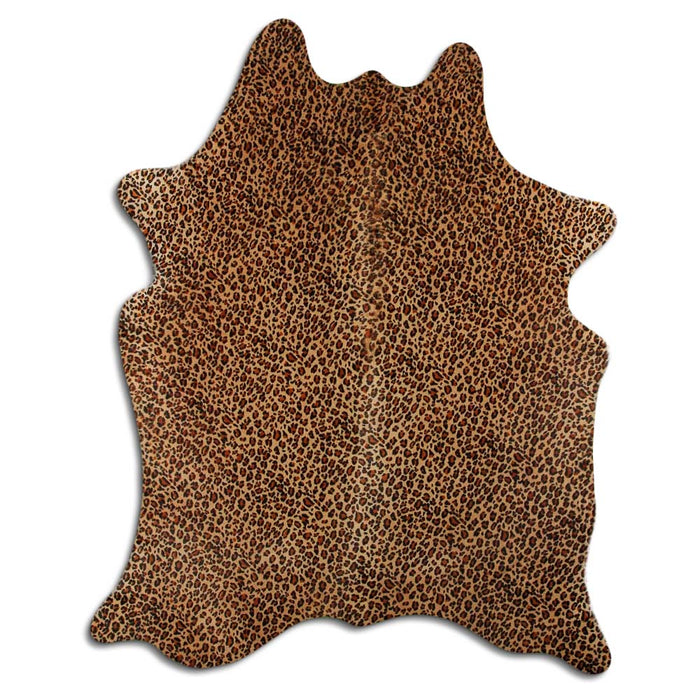 Hair-On Cowhide Rug Leopard On Beige