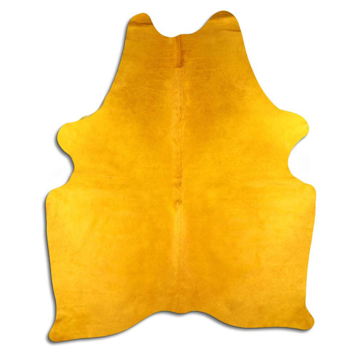Hair-On Cowhide Rug Dyed Yellow