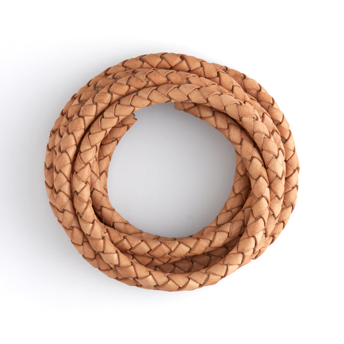 Braided Leather Cord Natural / 6 mm from Tandy Leather