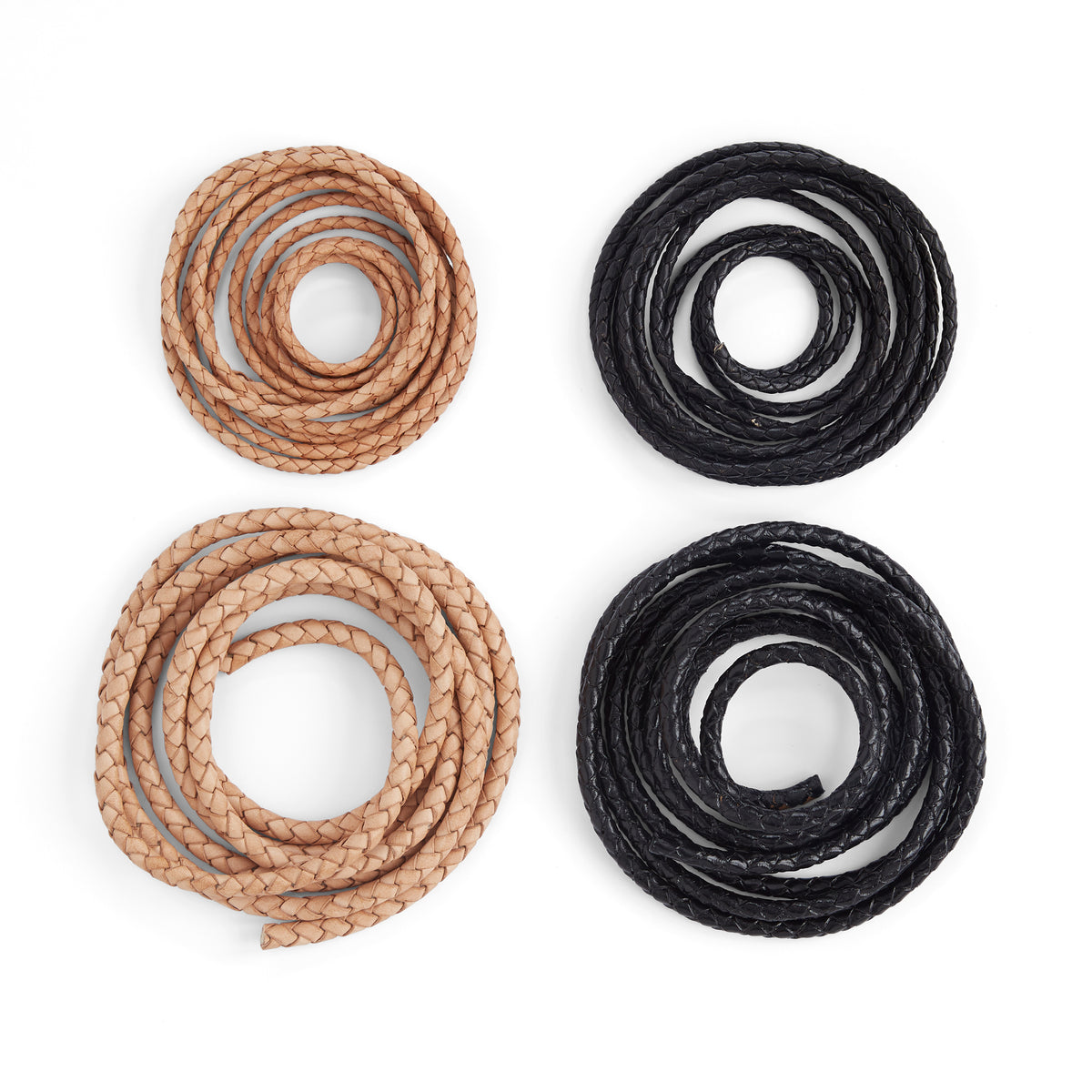  1 Yard Real Braided Leather Cord-Flat Braided Leather