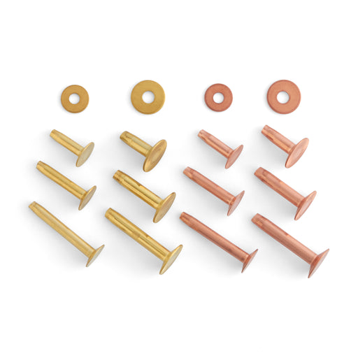Solid brass Rivets #12 3/4 inch long (set of 12)