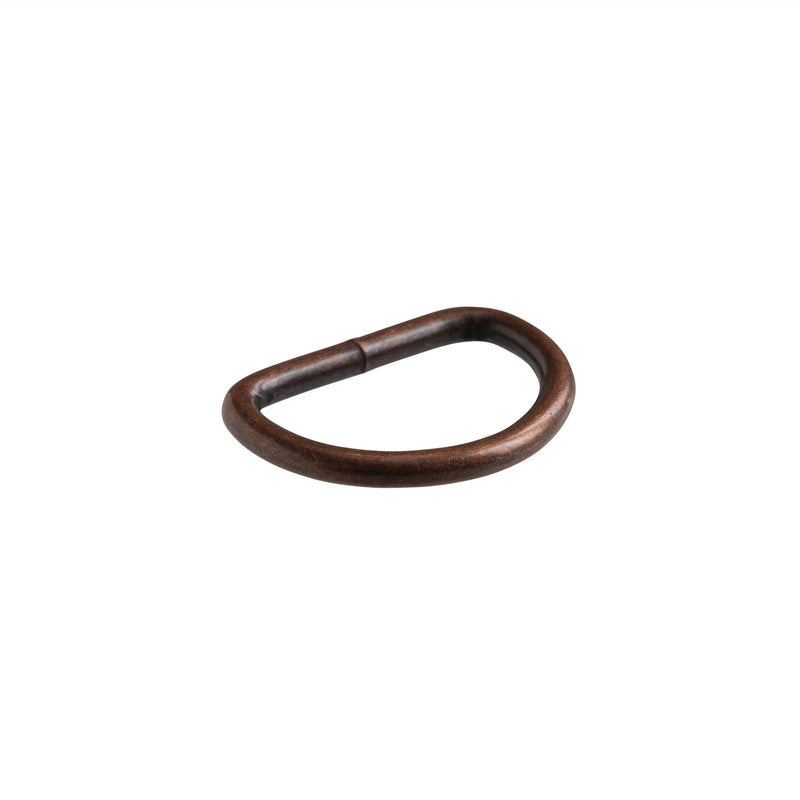 Paquete de 100 anillos en D de cobre antiguo
