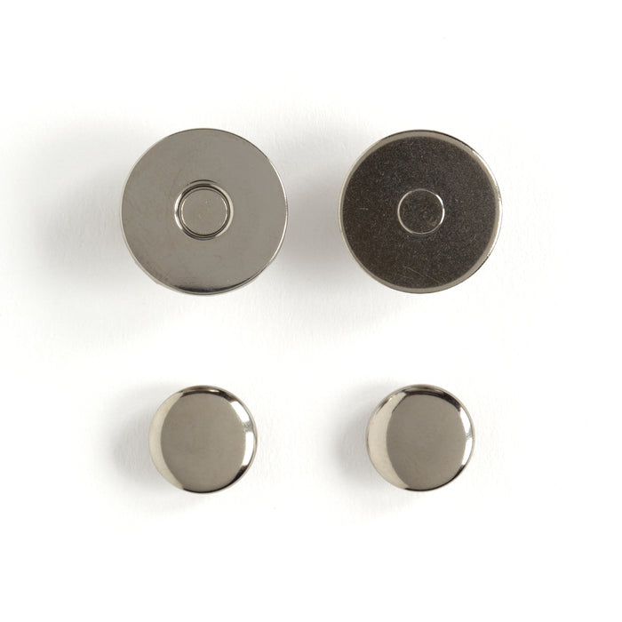 CHROME colored Metal NO-SEW BUTTONS CLIP ON Style SIX in a Package.