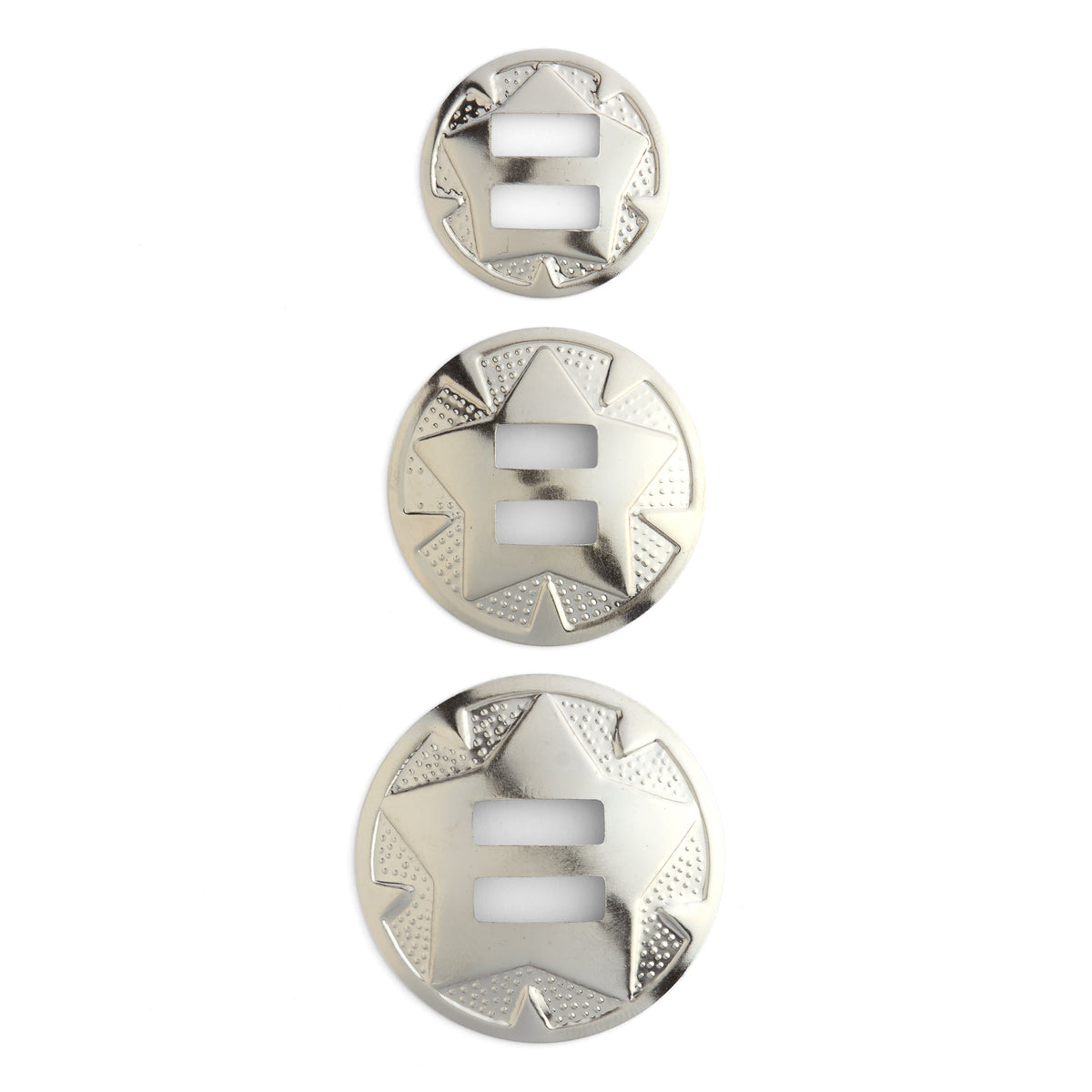 Concho Scanalato Da 1" In Stock Placcato Nichel Con Smalto Nero - Foto 7