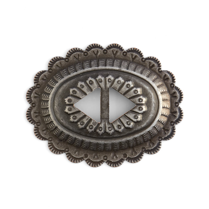 Sonora Slotted Conchos Frosted Nickel Plate - Paquete de 6 