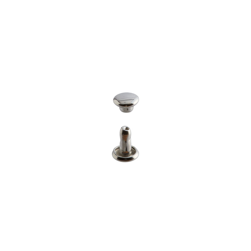 Mini Double Cap Rivets Nickel Plate 100 Pack