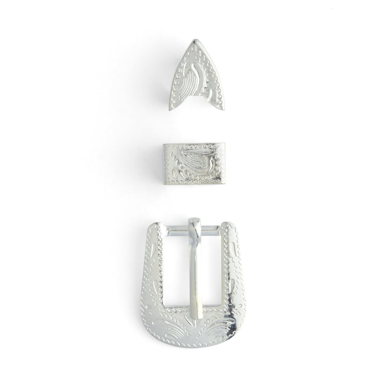 Hatband Buckle Set Silver
