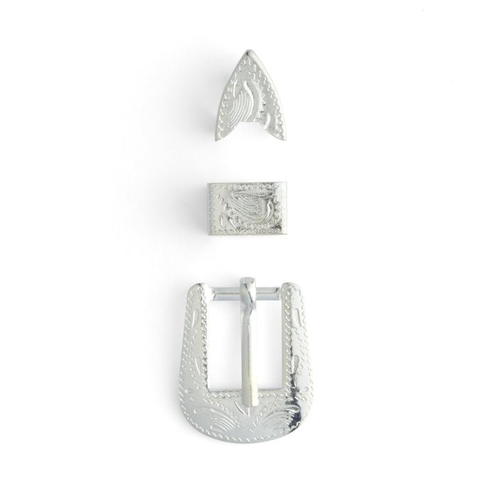 Hatband Buckle Set Silver