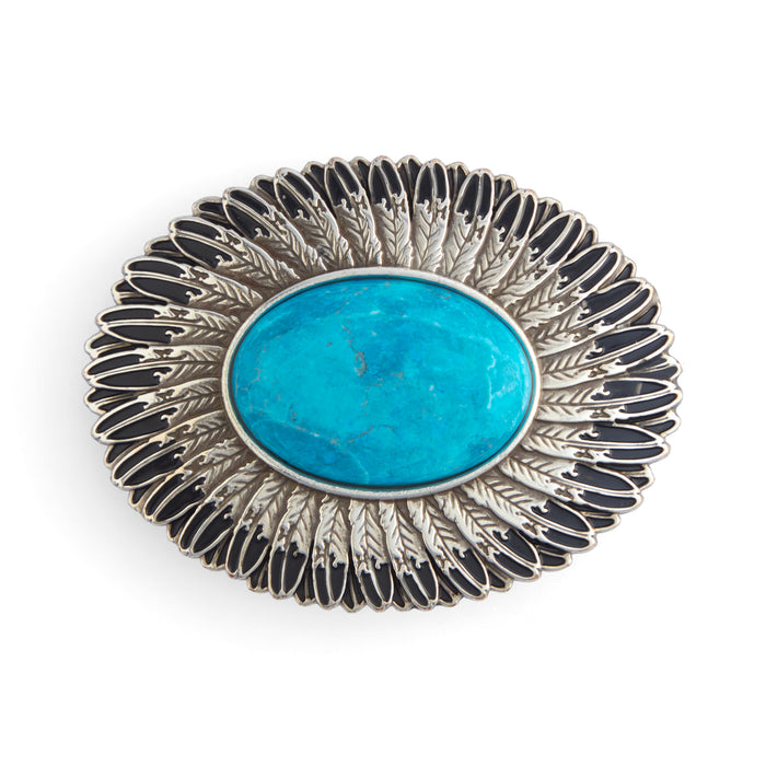 Turquoise Feather Buckle - FINAL SALE