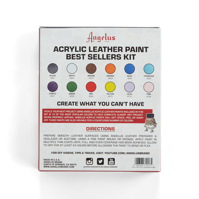 Angelus Acrylic Leather Paint - Best Sellers Kit