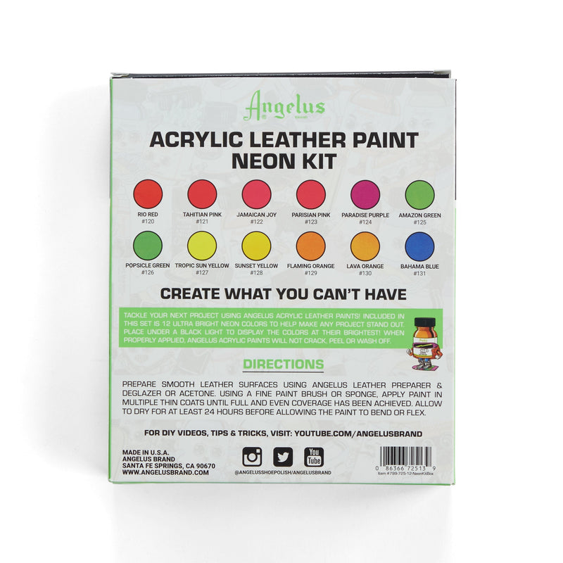 Kit de Peinture pour Cuir Angelus Neon