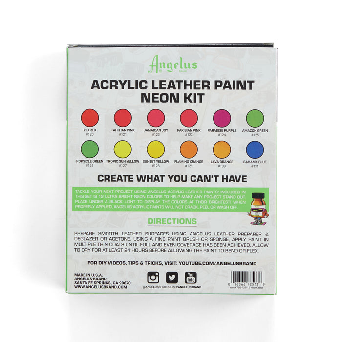 Angelus Neon Leather Paint Set — Tandy Leather, Inc.