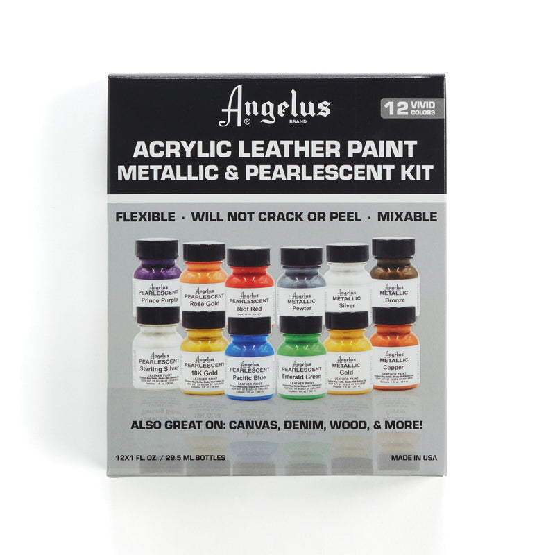 Ensemble de peintures Angelus Métallique et Nacré pour Cuir