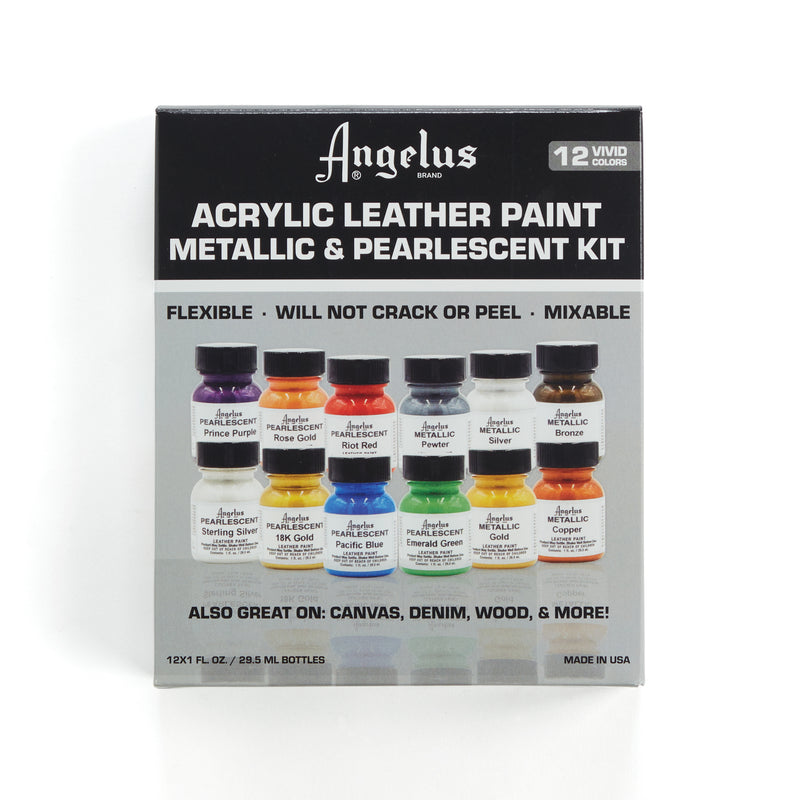 Angelus Metallic & Pearlescent Leather Paint Set