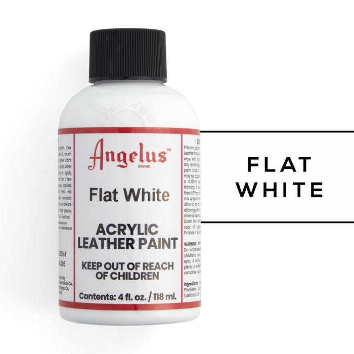 Angelus Leather Paint Flat White 4oz - Sam Flax Atlanta