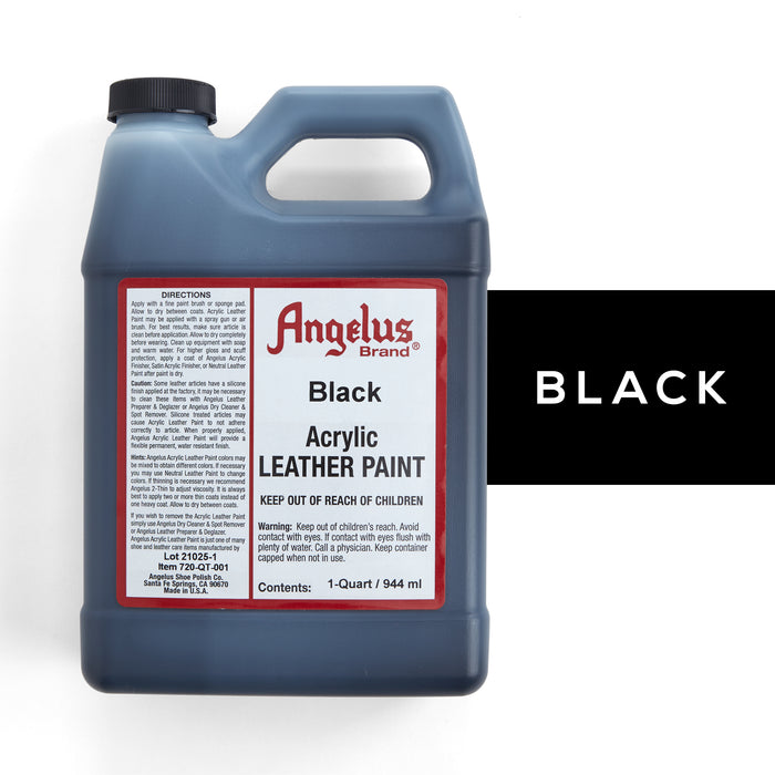 Jet Black Premium Acrylic Leather and Shoe Paint, 2 oz Bottle - Flexib —  TCP Global