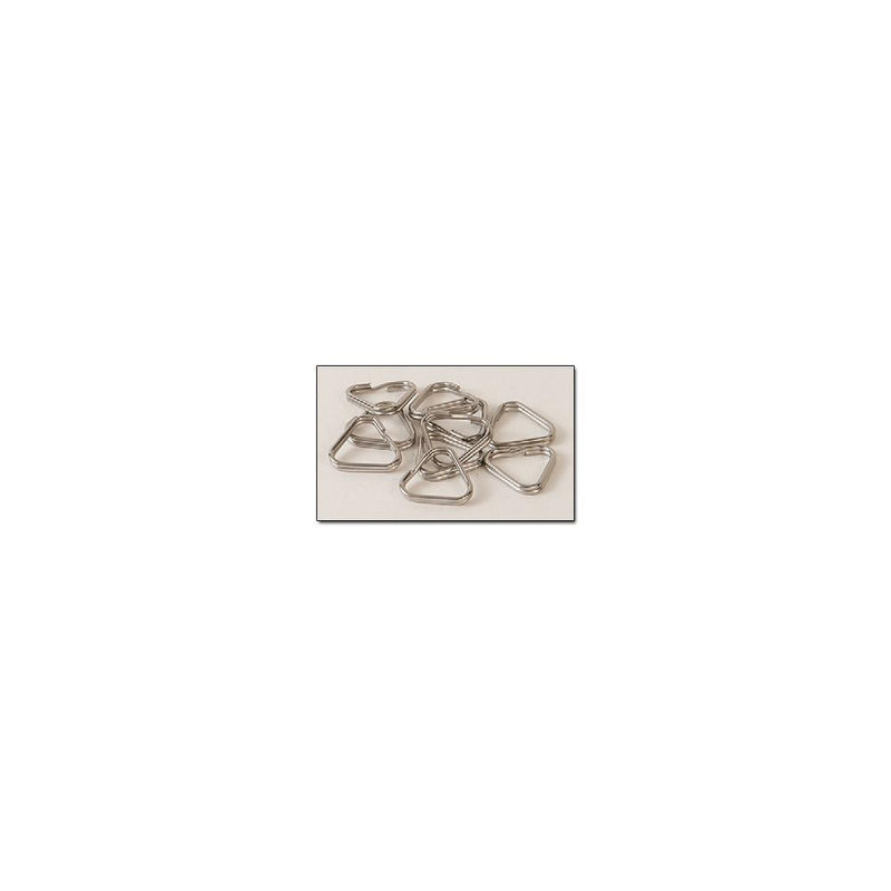 Lot de 10 anneaux fendus triangulaires en acier inoxydable