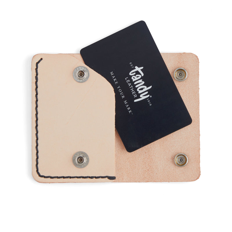 Estuche para tarjetas Snap de cuero, paquete de 10