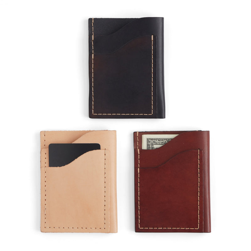 Cartera minimalista clásica de piel, paquete de 10