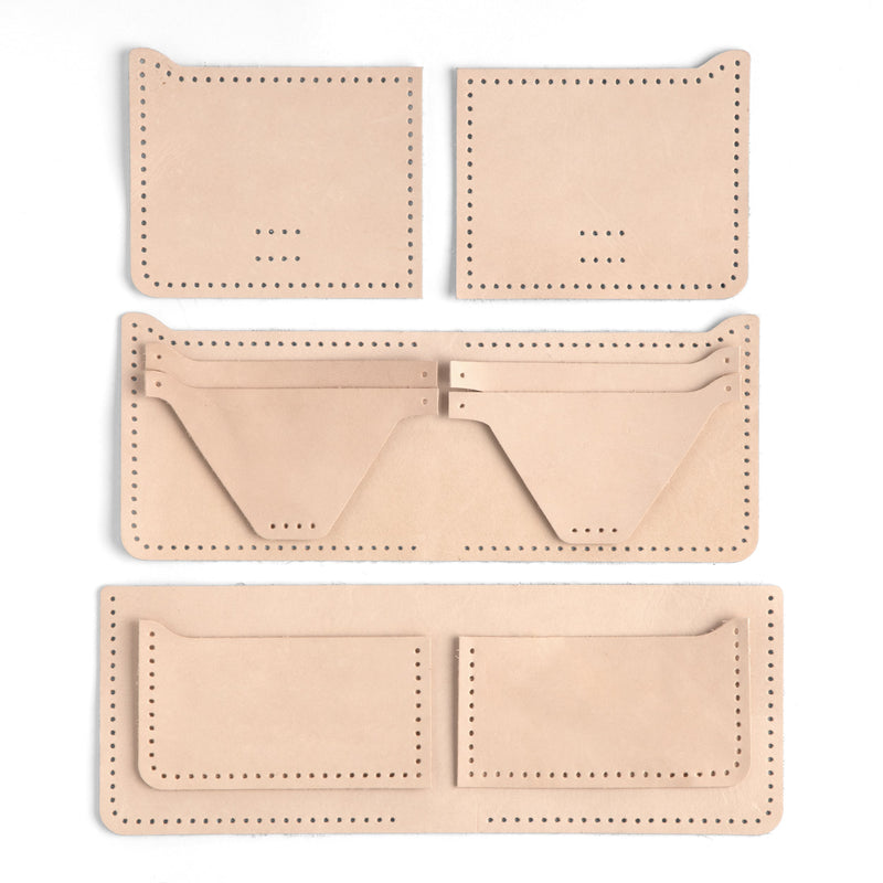 Cartera plegable Dillon de piel, paquete de 10