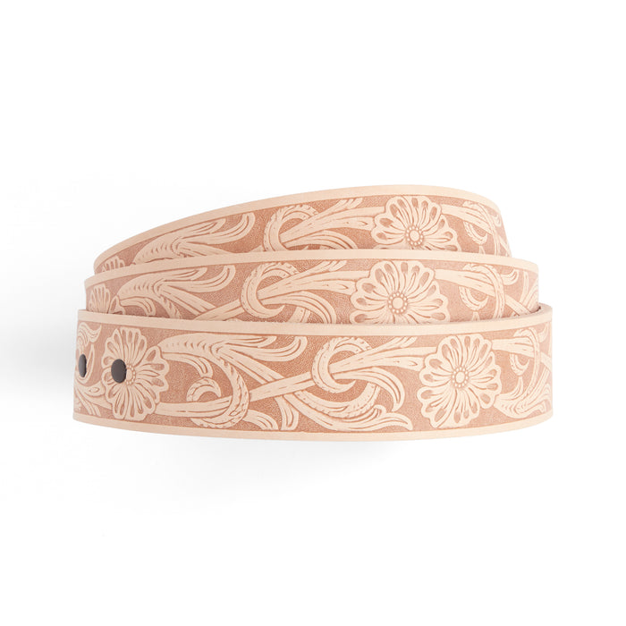 Running Floral Embossed Belt Blank