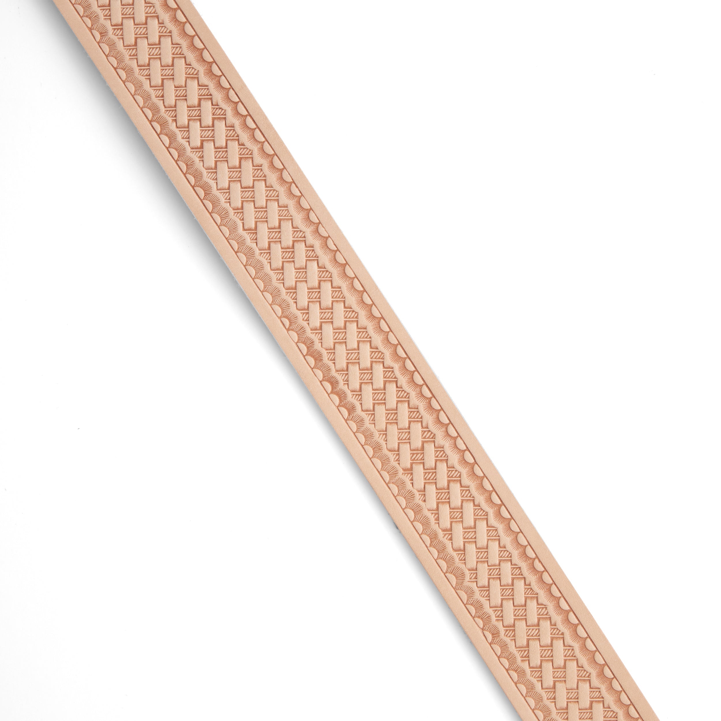Basketweave & Scallop Edge Embossed Belt | Tandy Leather — Tandy