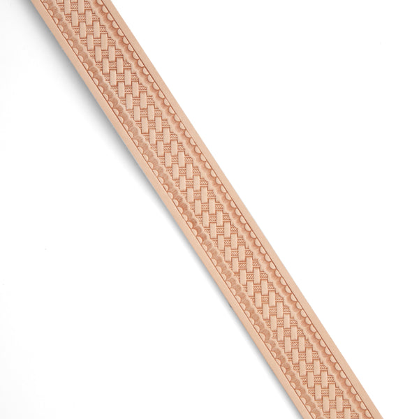 Basketweave & Scallop Edge Embossed Belt | Tandy Leather — Tandy