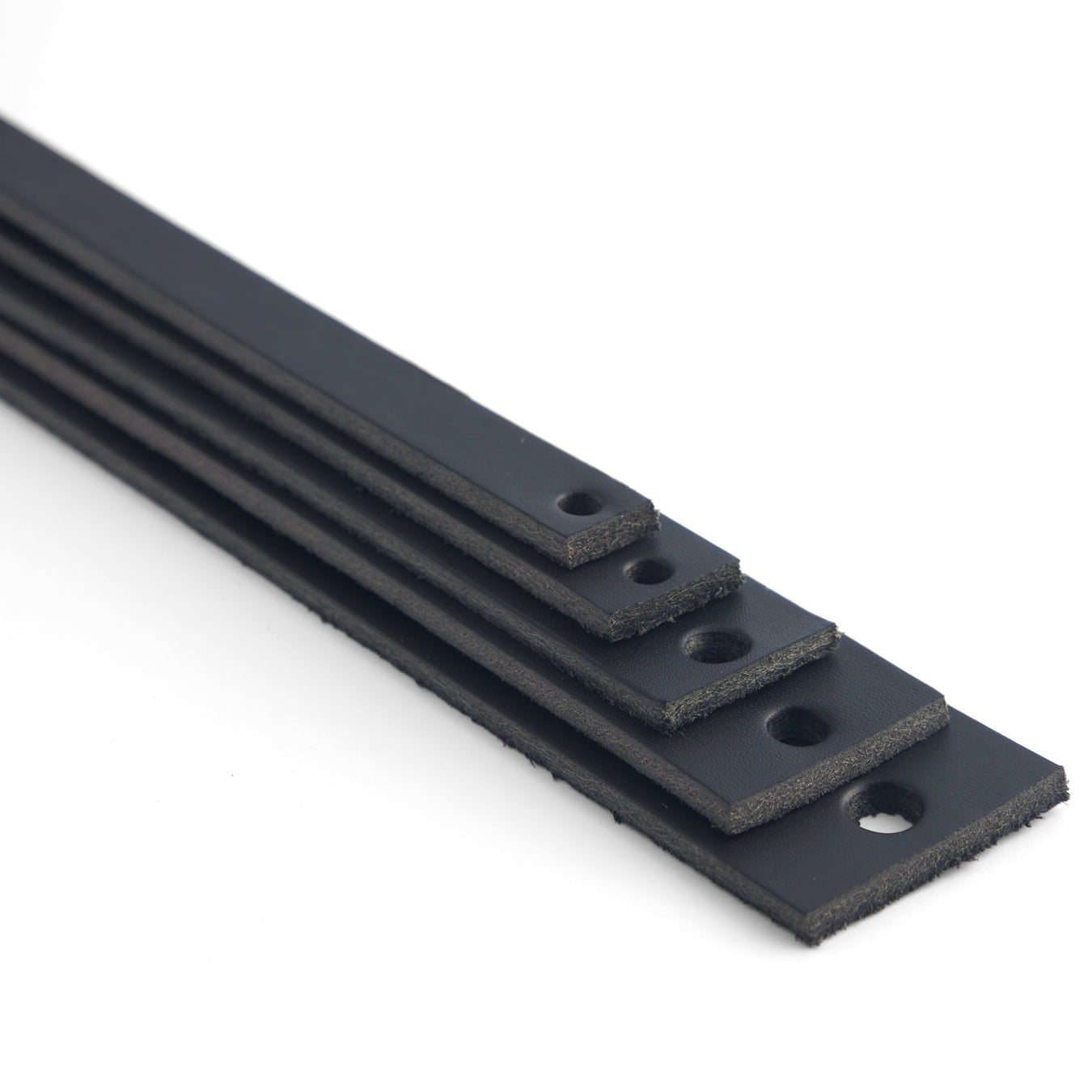 Veg-Tan Black Cowhide Belt Strips