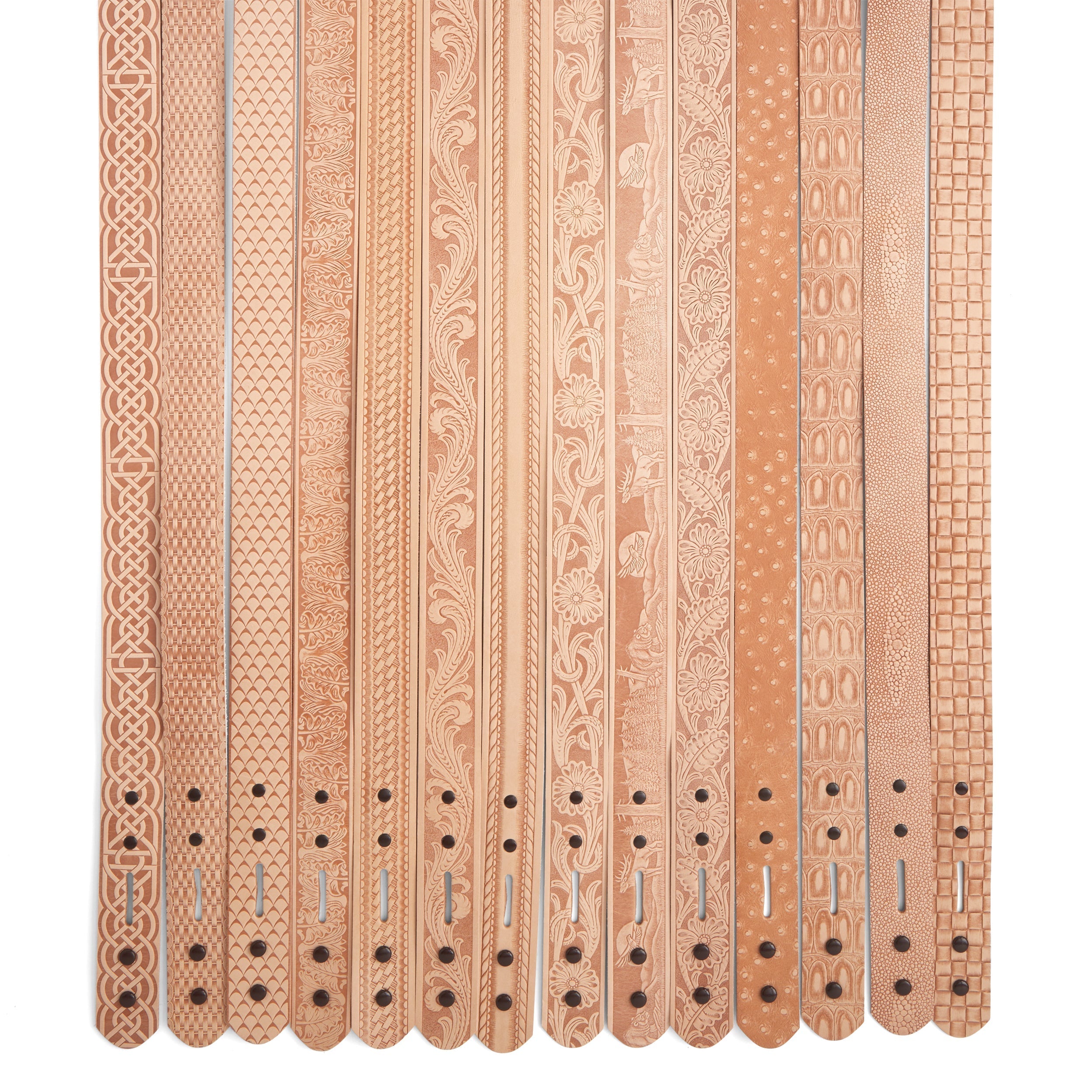 Basketweave & Scallop Edge Embossed Belt | Tandy Leather — Tandy