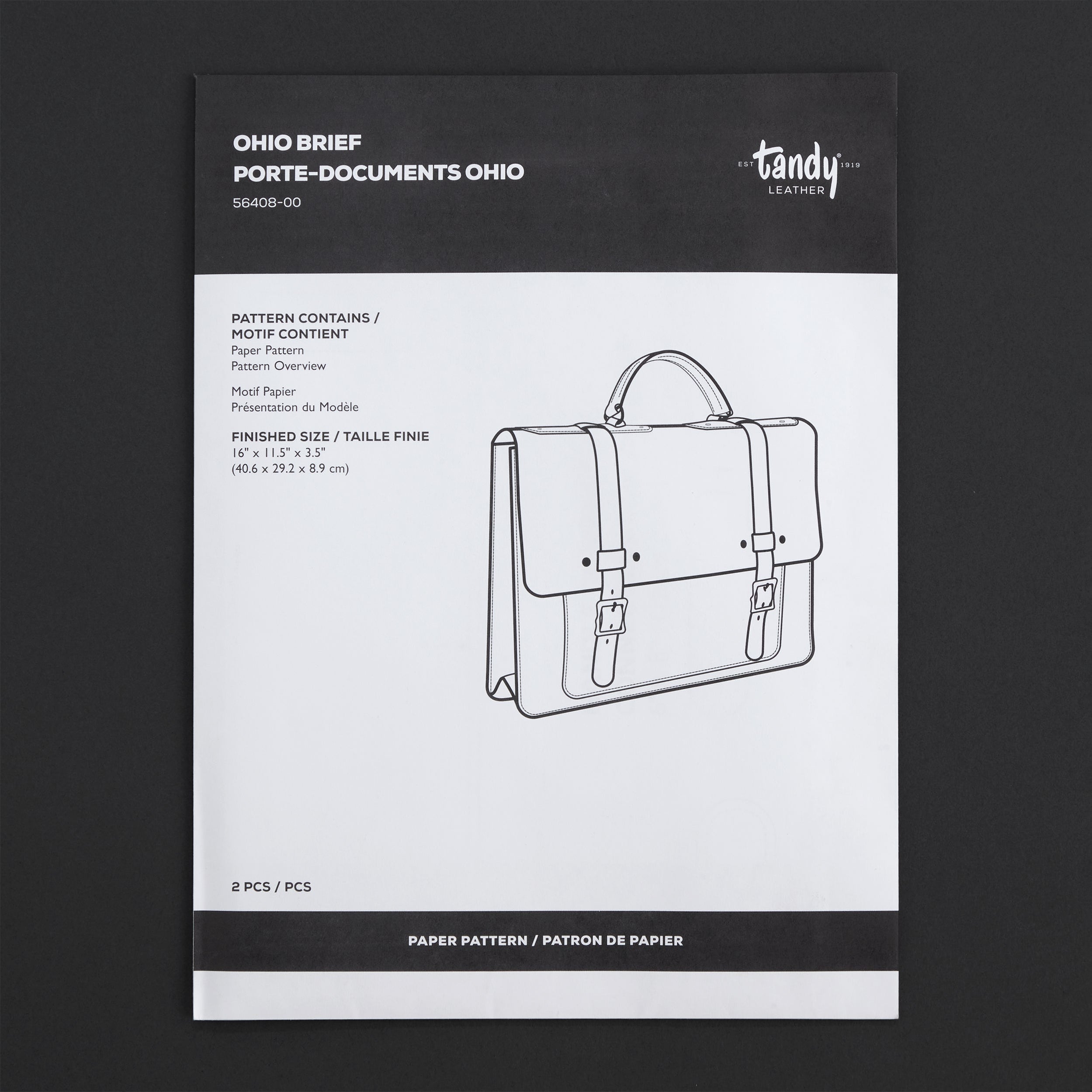 Paper Briefcase Layout Ohio Briefcase Paper Pattern — Tandy Leather, Inc.
