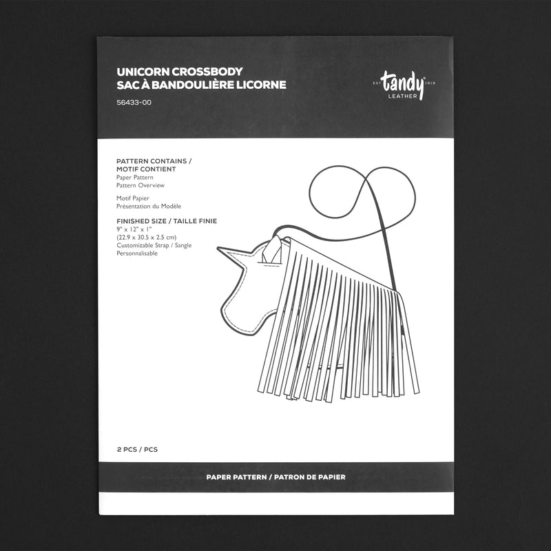 Modèle de papier à bandoulière licorne