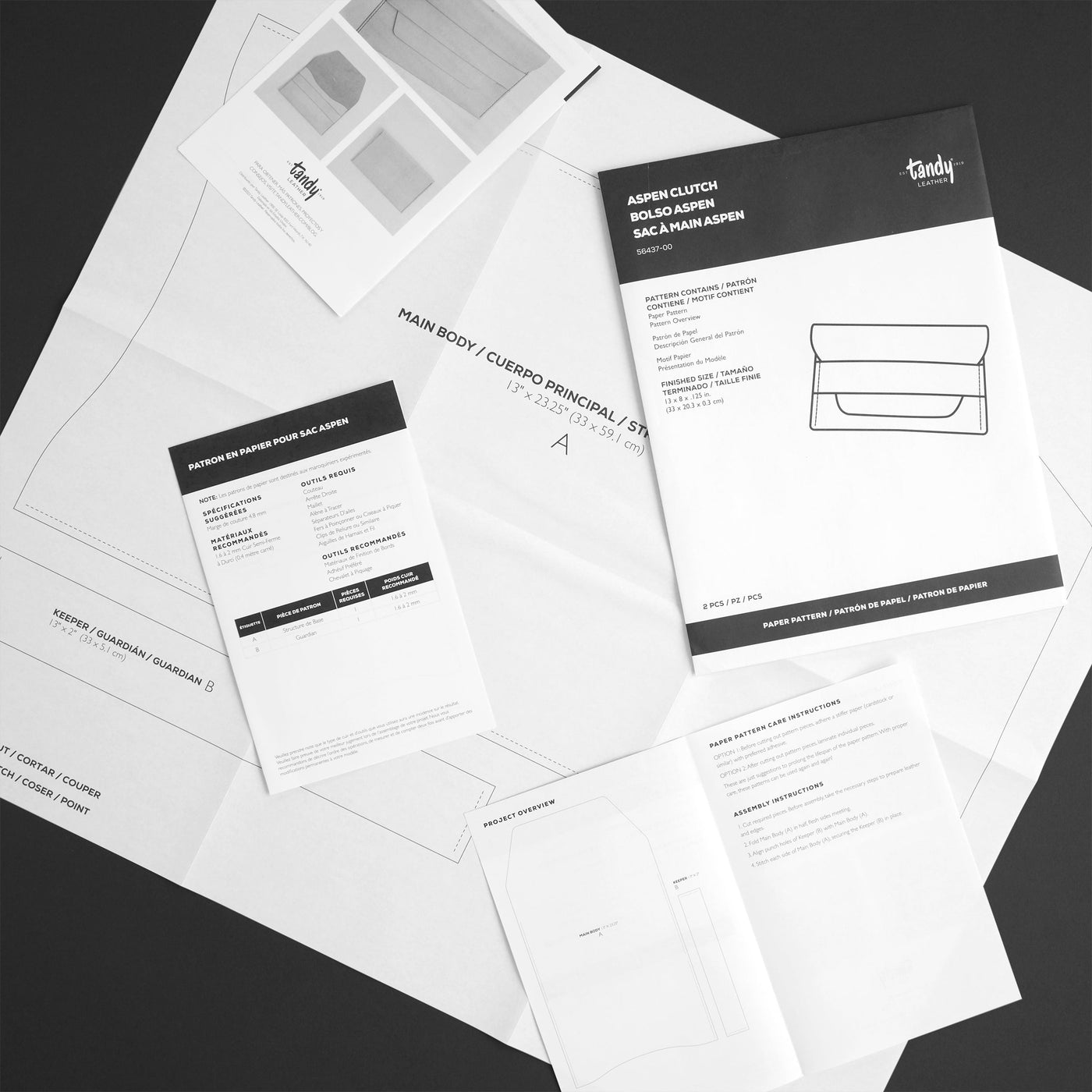 Aspen Clutch Paper Pattern — Tandy Leather, Inc.