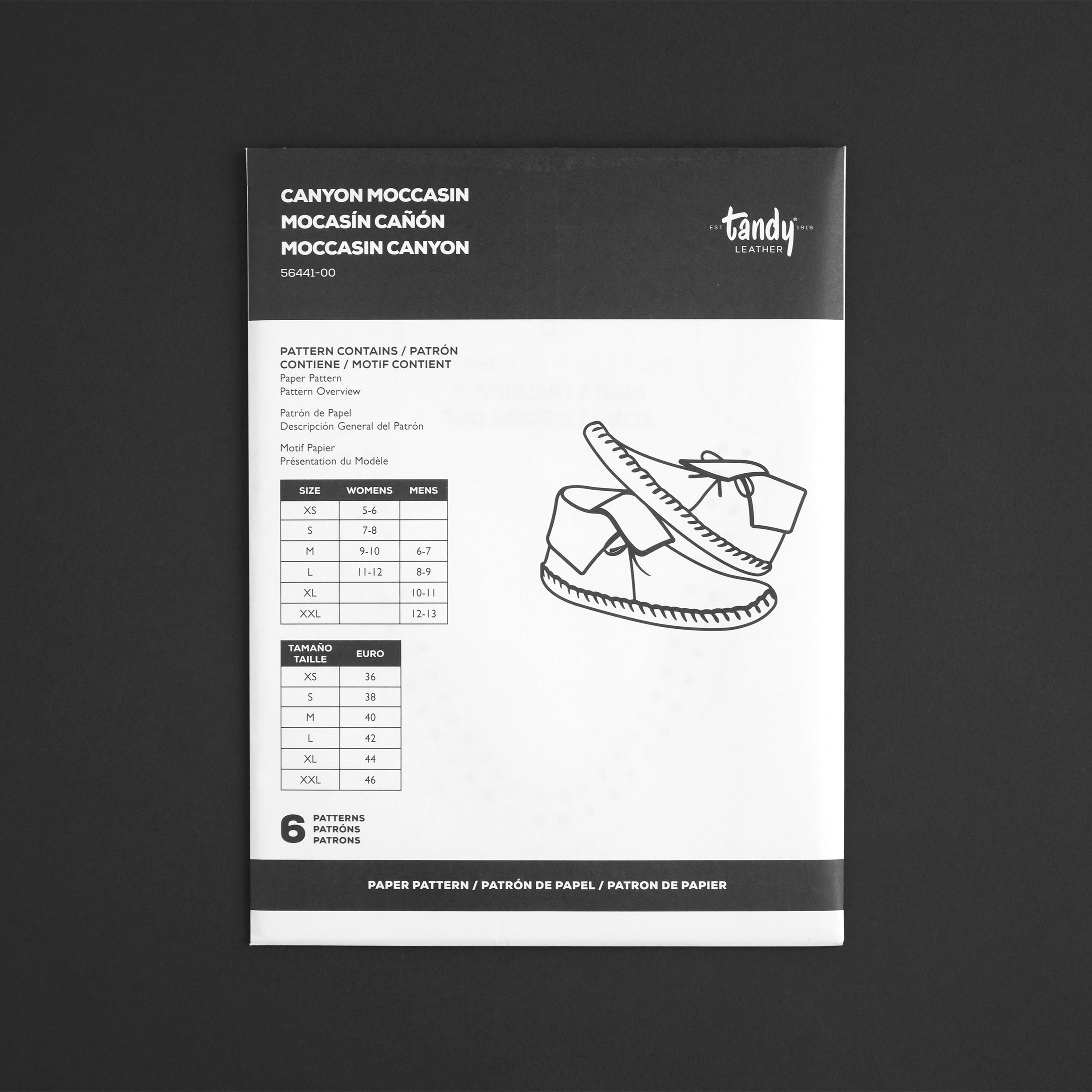Canyon Moccasin Paper Pattern | Tandy Leather — Tandy Leather, Inc.