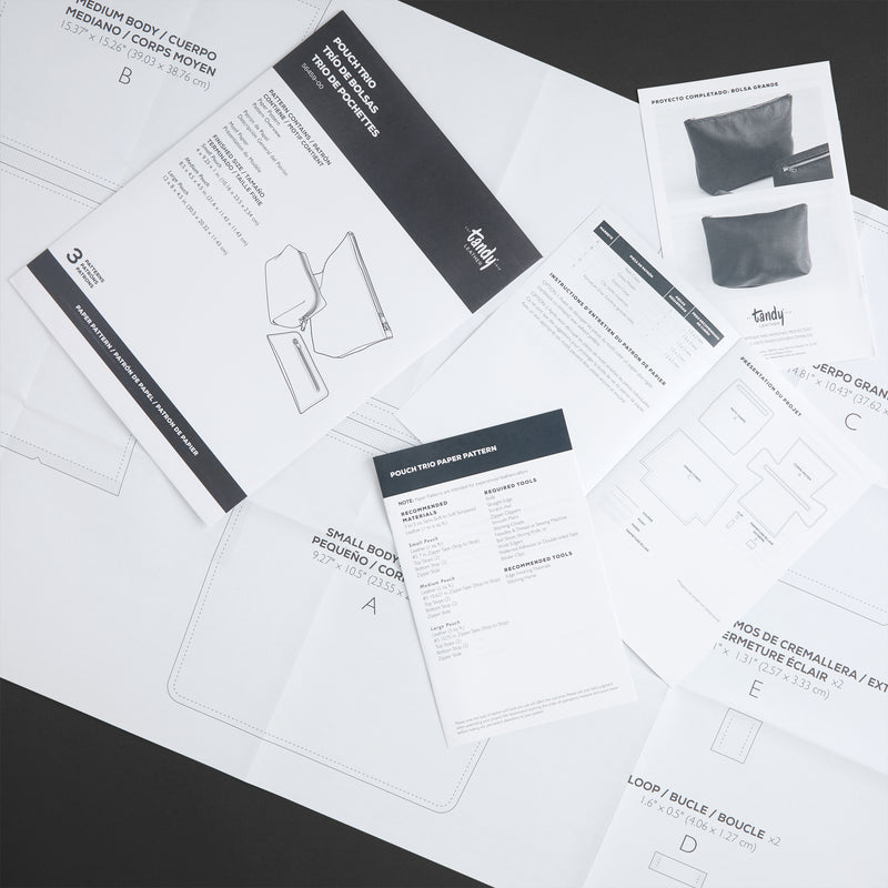 Patrón de papel para Trío de Estuches
