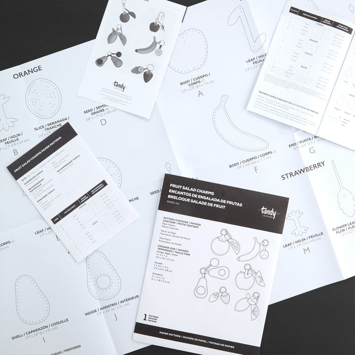 Fruit Salad Charms Paper Pattern