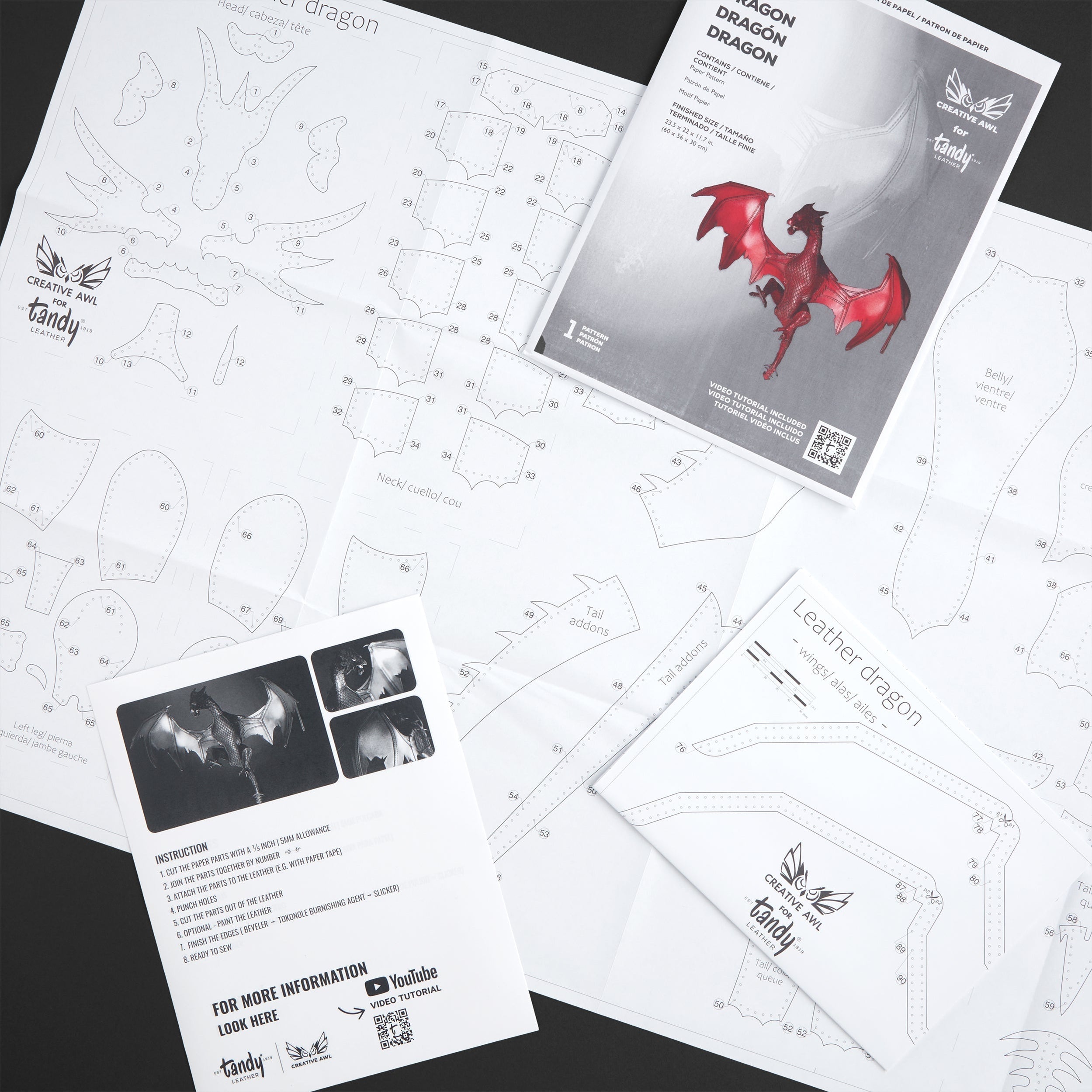 Creative Awl Dragon Paper Pattern — Tandy Leather, Inc.