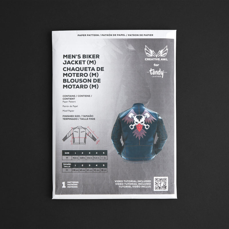 Patrón de papel para chaqueta de motociclista de hombre de Creative Awl