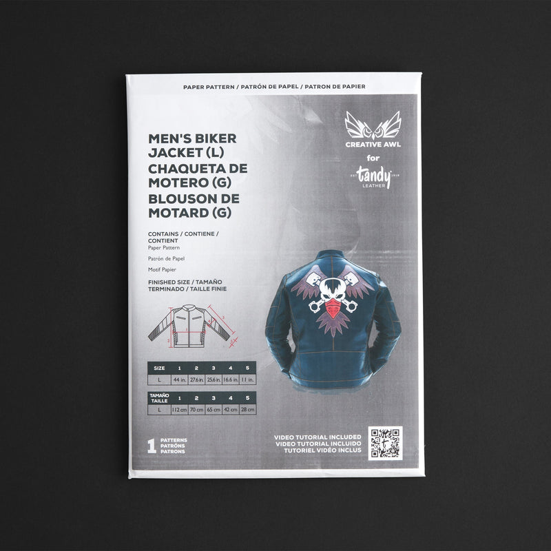 Patrón de papel para chaqueta de motociclista de hombre de Creative Awl